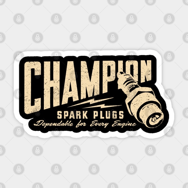 Champion Spark Plug by Buck Tee Sticker by Buck Tee